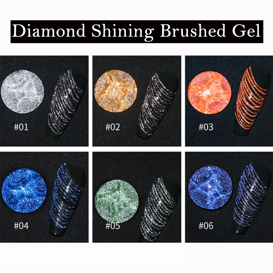 5g Glitter Spider Nail Gel Diamond Line Wire Pulling Silk Nail Polish Web Lacquer Soak Off Painting Varnish Accessories SA1922