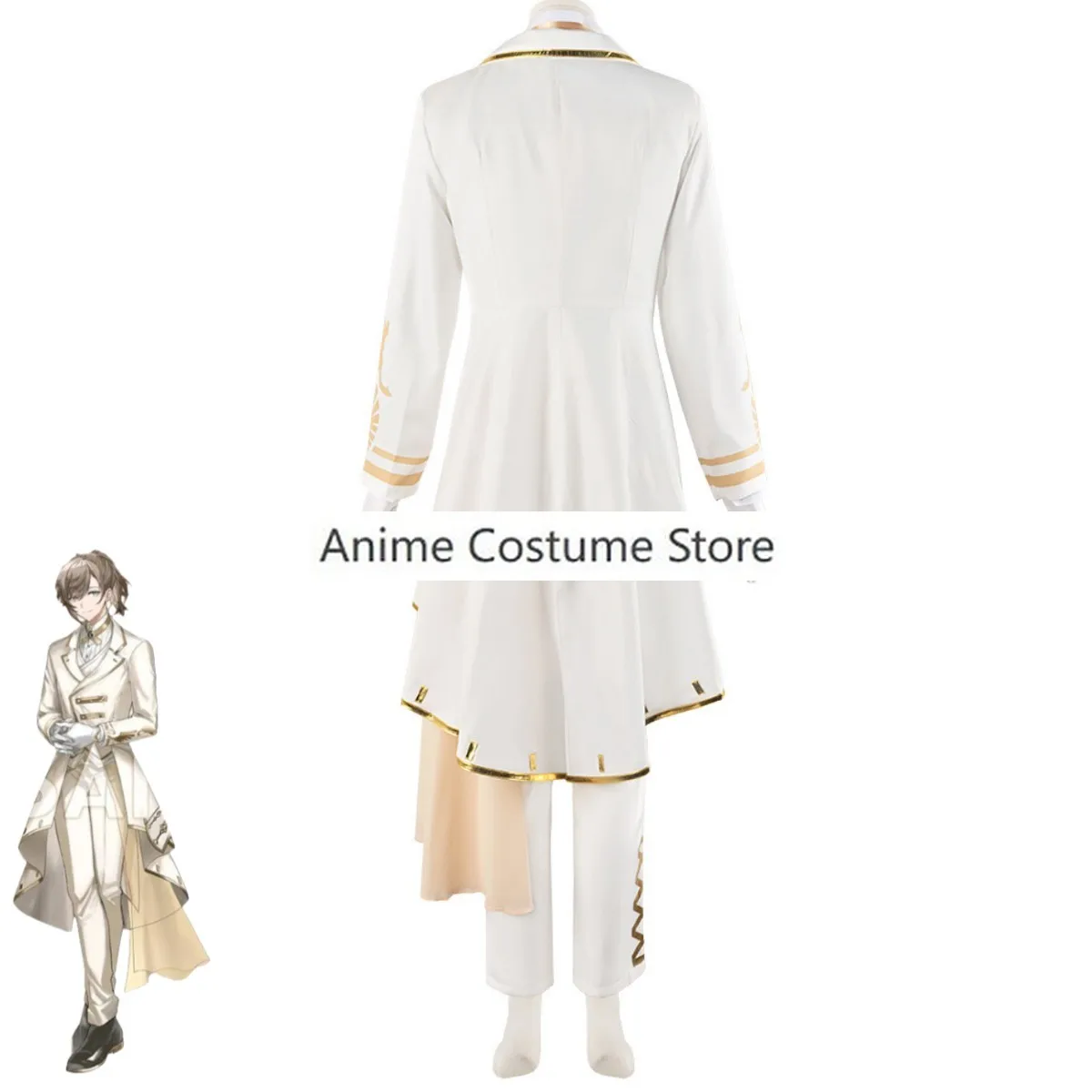 اليوتيوب الافتراضي Kanakana Saegusa Akina Knn زي تنكري ، زي أبيض ، بدلة كرنفال للرجال والنساء ، باروكة الذكرى السادسة