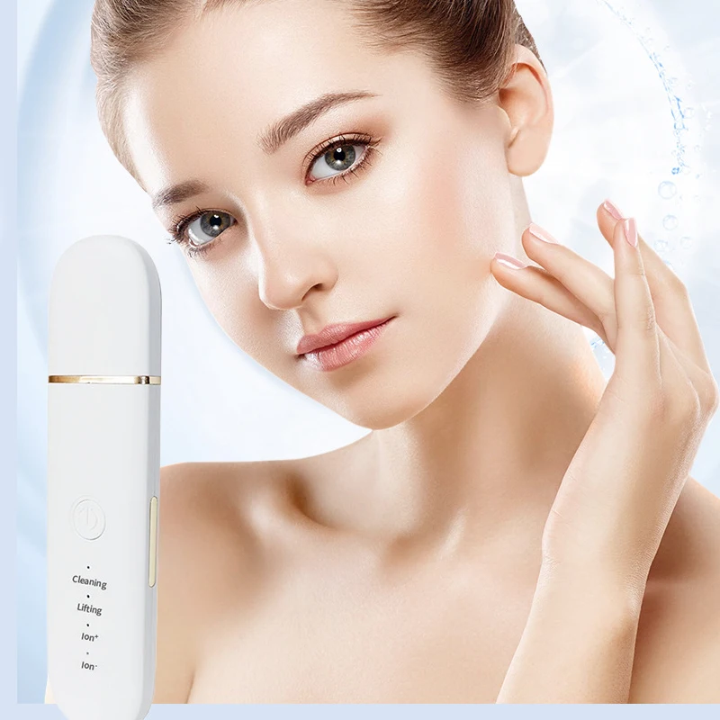 초음파 스킨 스크러버 진동 페이스 주걱 블랙 헤드 리무버 쇼블 클린 캐비테이션 필링 페이셜 리프팅 스킨 케어 도구, 각종 피부 관리