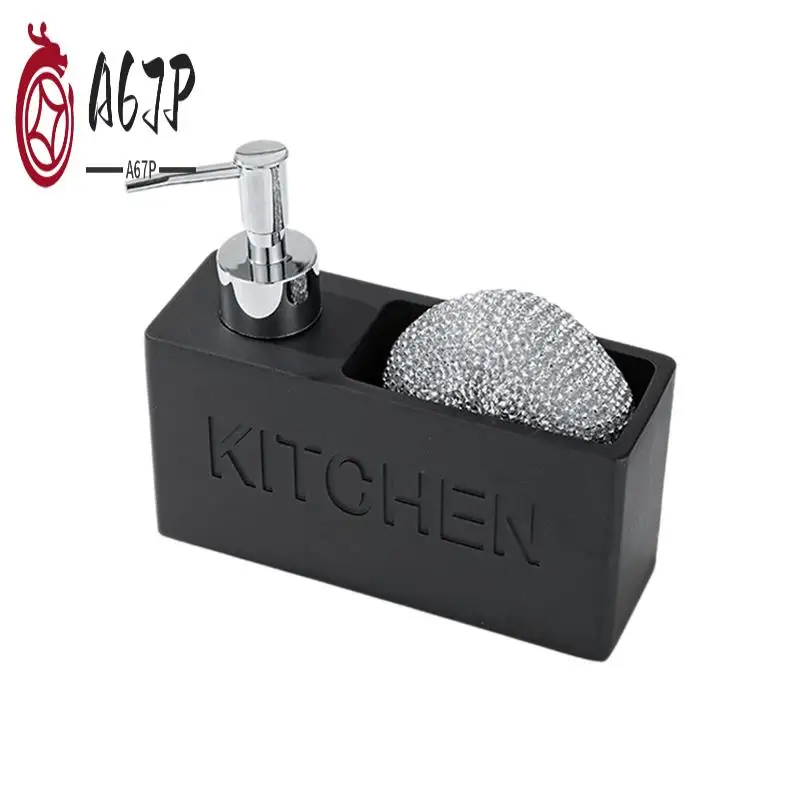 

A67P-Кухонная посуда, дозатор мыла, набор коробок для хранения, многоразовая бутылка для ручной жидкости на столешнице с держателем для чистящей губки