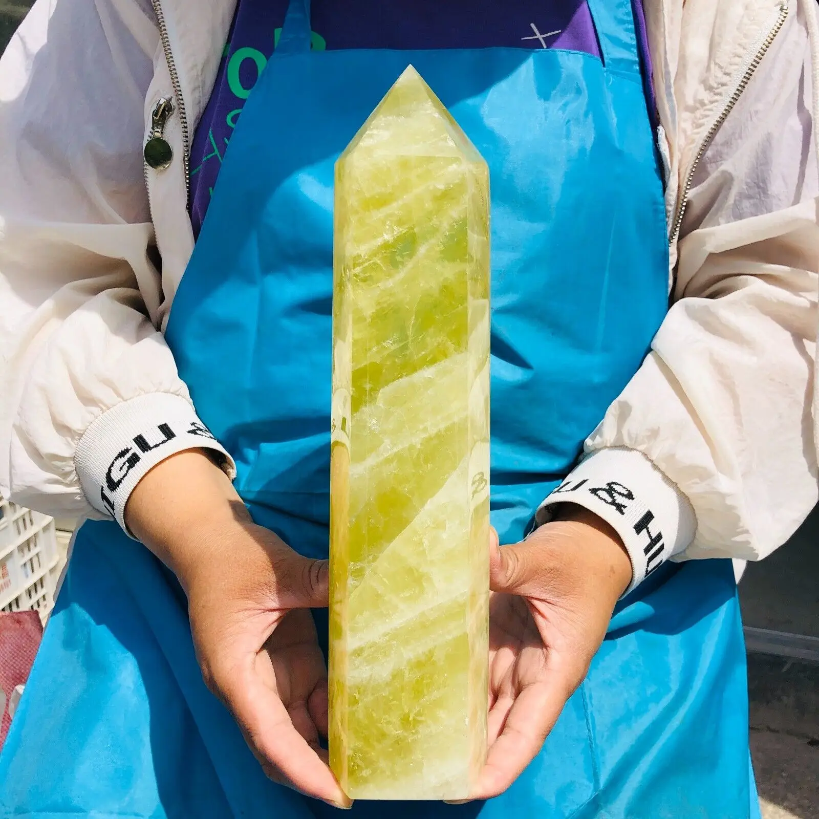 

Magical Natural Yellow Crystal Obelisk Quartz Mineral Specimen Energy Pillar Reiki Treatment Home Office Degaussing Decoration