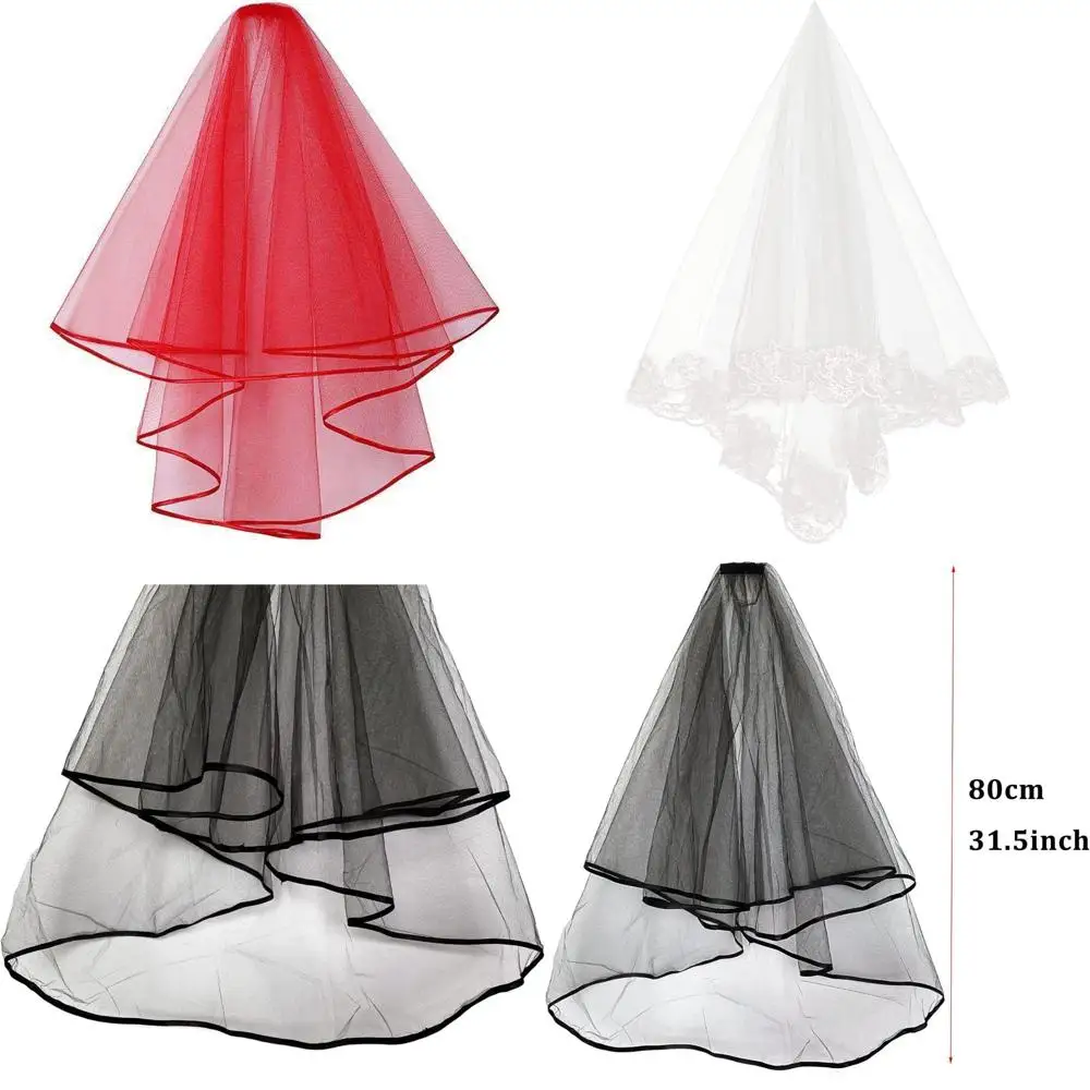 Wedding Veil for Brides, Women Bridal Veil, Simple Tulle Cathedral Veil for Bachelorette Party & Wedding Hen Party W-V-1