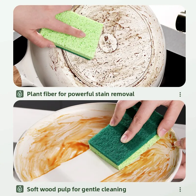 Magic Sponge Kitchen Cleaning Cloth Wood Pulp Cotton Diwaing Bru Pot Cleaning Non-Sti Oil Household Cleaning Tool