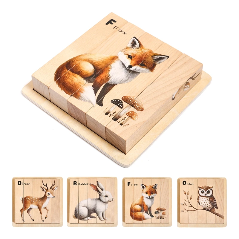3D Baby Montessori Spielzeug Holz Tier Puzzle Frühe Bildung Spielzeug Für Kinder kinder Geschenke Räumliches Denken Divergenz Spiel
