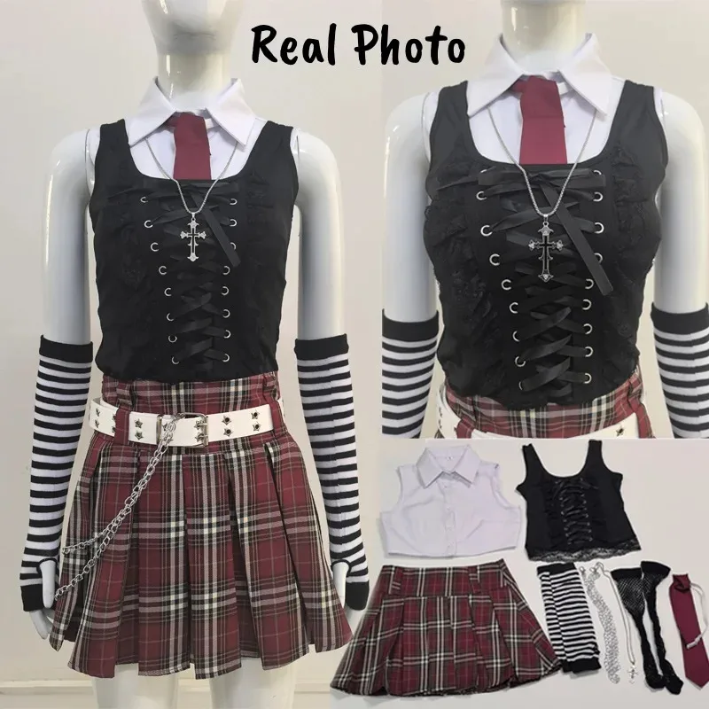 l2025l Новый Миса Амане Косплей Примечание Смерть Косплей Костюм Дебютное Повседневное Сексуальное Платье Субкультура Ожерелье y2k Готи Лоли Униформа Наряд