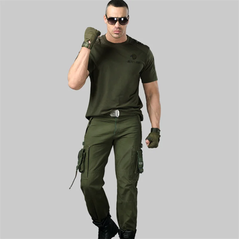 Allied Special Outdoor Training Field Casual Cotton Round Neck Tactical Air Force Assault Team Short Sleeve T-shirt And Pants