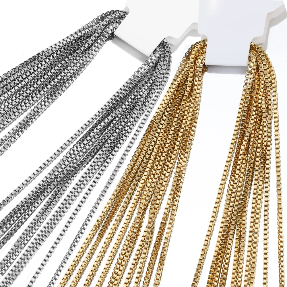 5 Stück 45cm+5cm Kette mit Karabinerverschlüssen, Edelstahl-Perlenkette, Halsketten-Basisketten für DIY-Schmuckherstellung, kein Verblassen – Detail 15