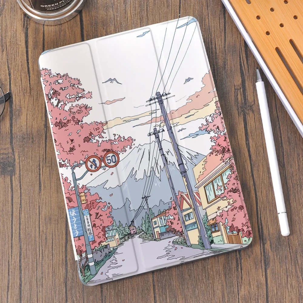 Anime Tablet Pro 12.9 2018 Bracket Leather Cover With Pencil Holder for Apple 12.9 iPad Pro Case 4th 2022 Fundas Accessories