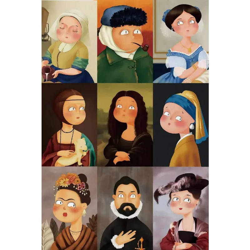 70*50cm Paper Jigsaw Puzzle 1000 Pieces Nine Masterpieces Box Large Cartoon High Difficulty Adult Stress Relief Educational Toys