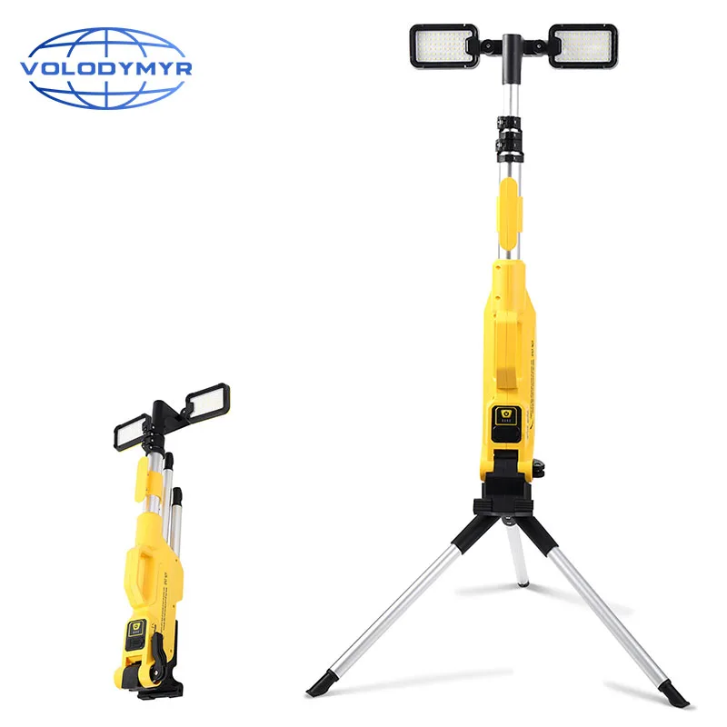 

VOLODYMYR 8000 Lumens Rechargeable LED Light with Tripod Stand Adjustable LED Lamps IP44 Waterproof Portable Cordless Worklight