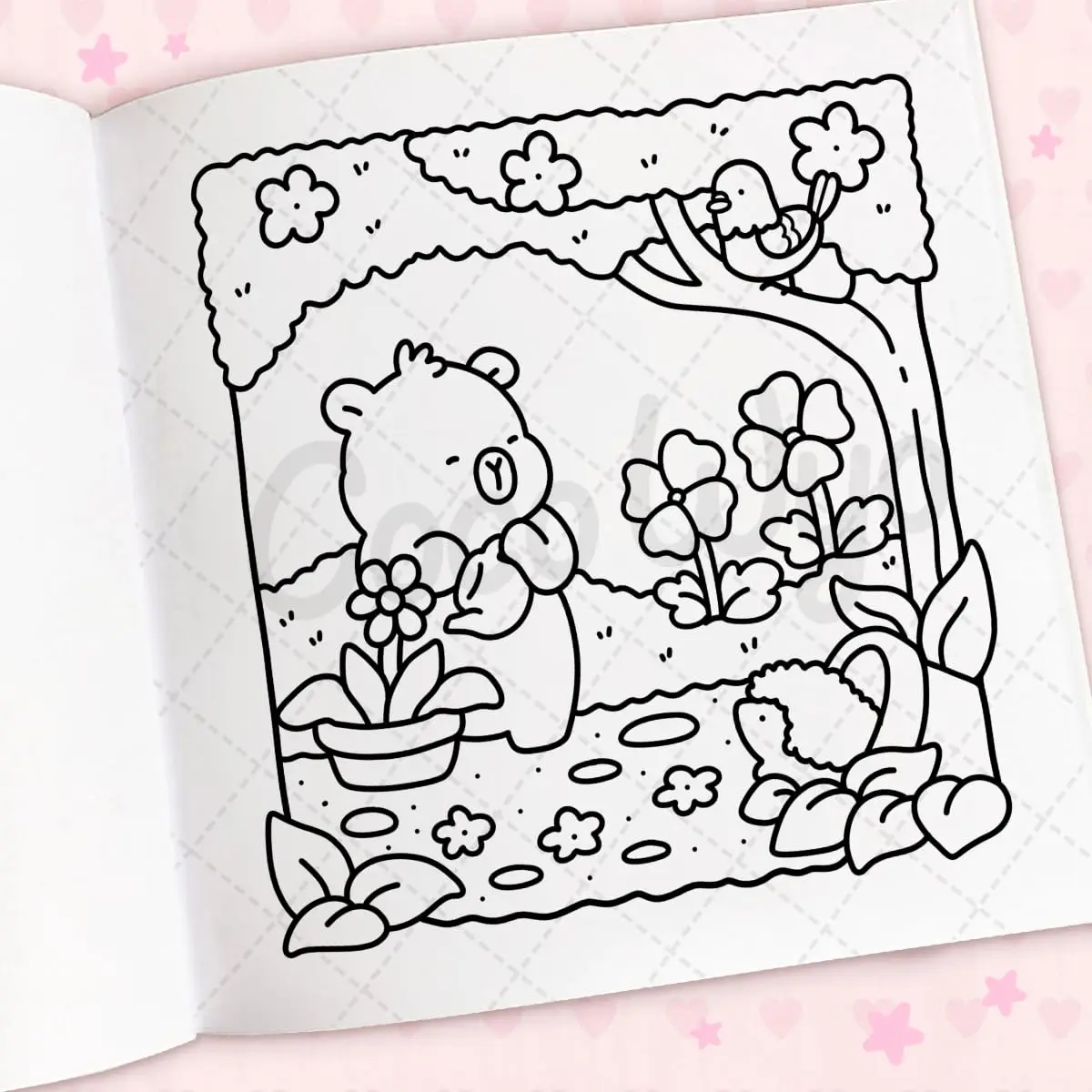 Bview Art Cozy Cuties: كتاب تلوين للبالغين والأطفال (تلوين المساحات المريحة)