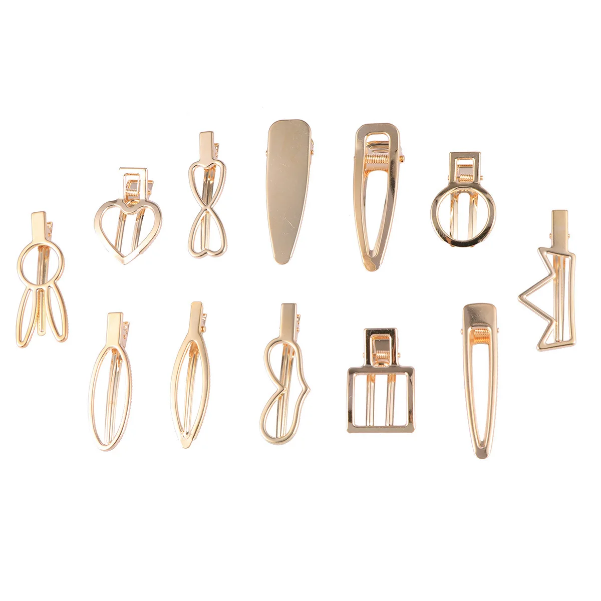 

12 шт., полые металлические заколки для волос, 8 см, капли воды, сердце, лист, бант, формы, прочные заколки для волос для свадебной вечеринки