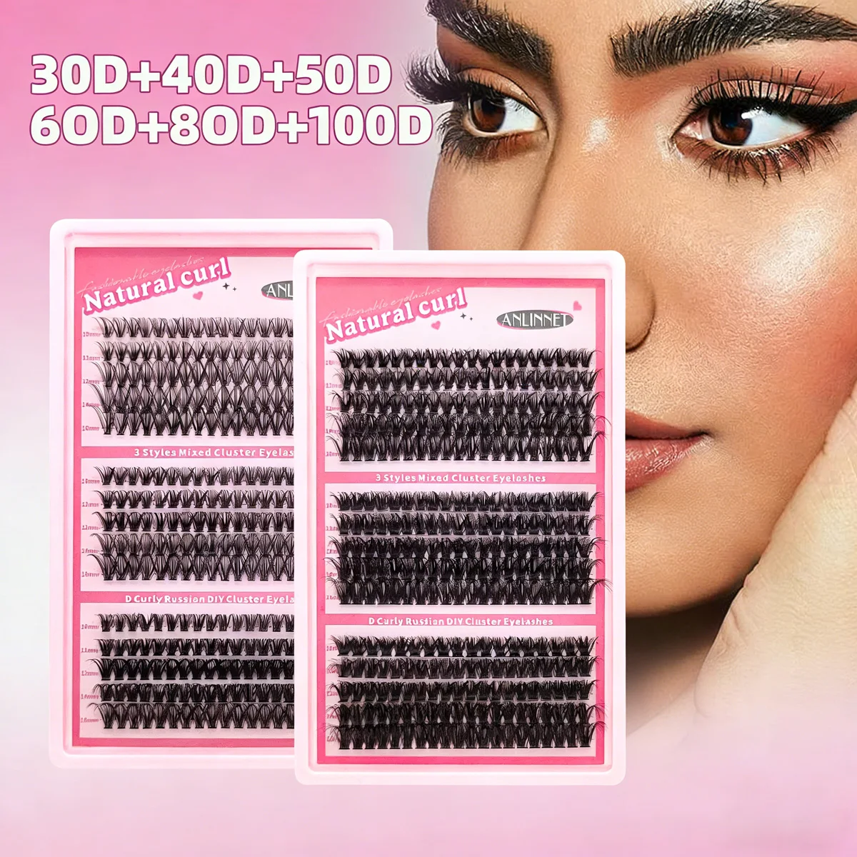

15Rows False eyelashes Cluster 3D Lashes Fluffy Individual Lashes Volume Mixed soft Lashes Natural Lashes Extension