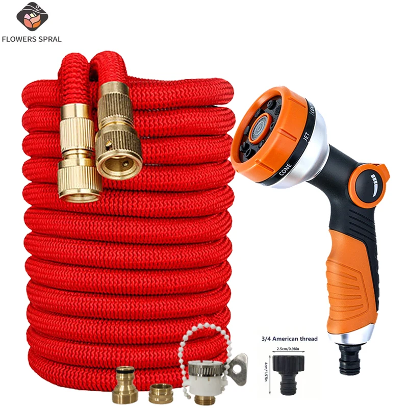 

Garden Water Spray 8-Function Spray Mode Garden Expansion Hose Car Wash High Pressure Water Tool Adjustable, Garden Hose