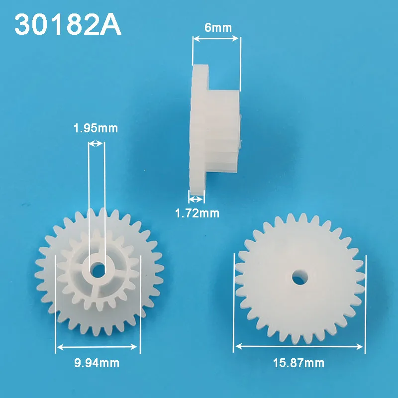 30182A 0.5M Plastic POM Gear Diameter 16mm 30 Teeth 18 Teeth Double Layer Gear 1.95MM Shaft Hole DIY Toy Parts Accessories