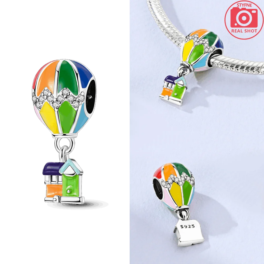 

Original Charms 925 Silver Colorful Balloons and House Beads Fit Charms Plata 925 Bracelets for Women Jewelry Making Fine Gifts