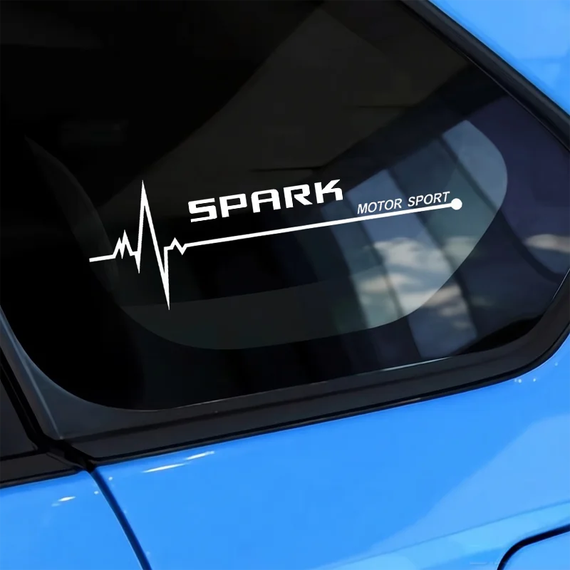 Pair PVC Waterproof Car Side Window Stickers Vinyl Decals for Chevrolet Spark Emblem Auto Body Sport Logo Film Accessories