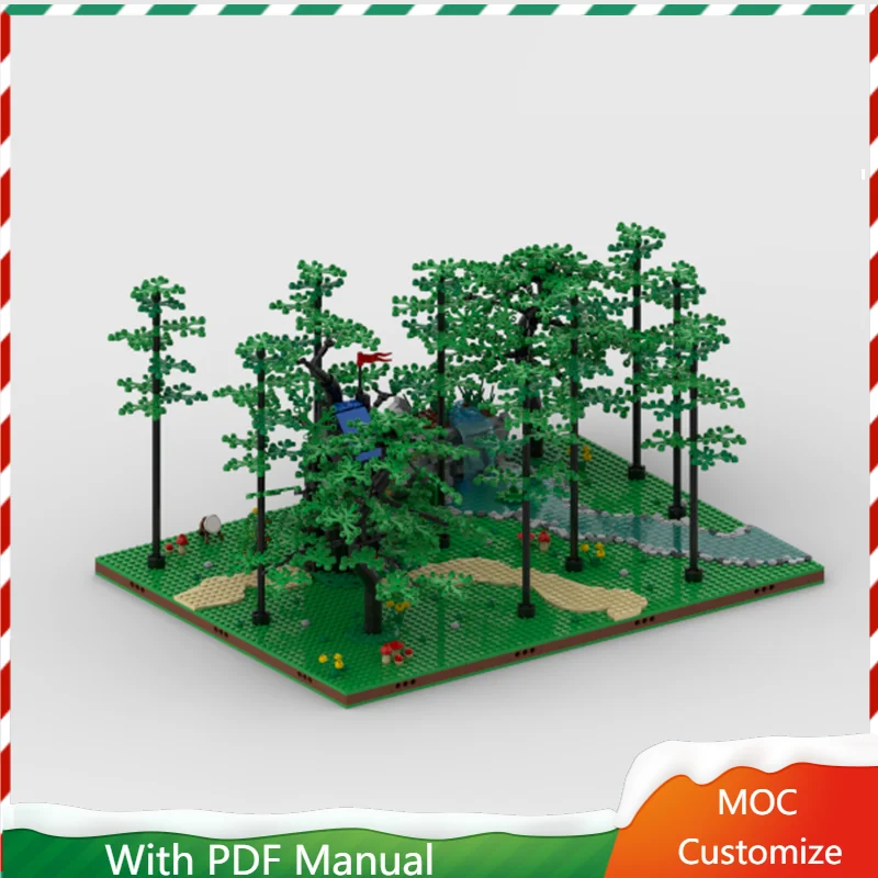 

1958 шт. Moc, средневековое лесное убежище, сцена, архитектура, строительный блок, индивидуальный сборка «сделай сам», детские игрушки, подарок на день рождения