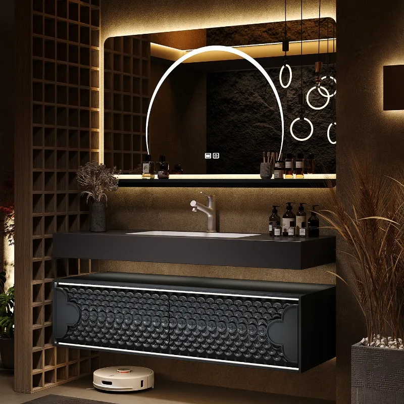 

European Waterproof Bathroom Cabinet Design Unique Display Storage Bathroom Mirror Cabinet Vanity Mobile Da Bagno Furniture Home