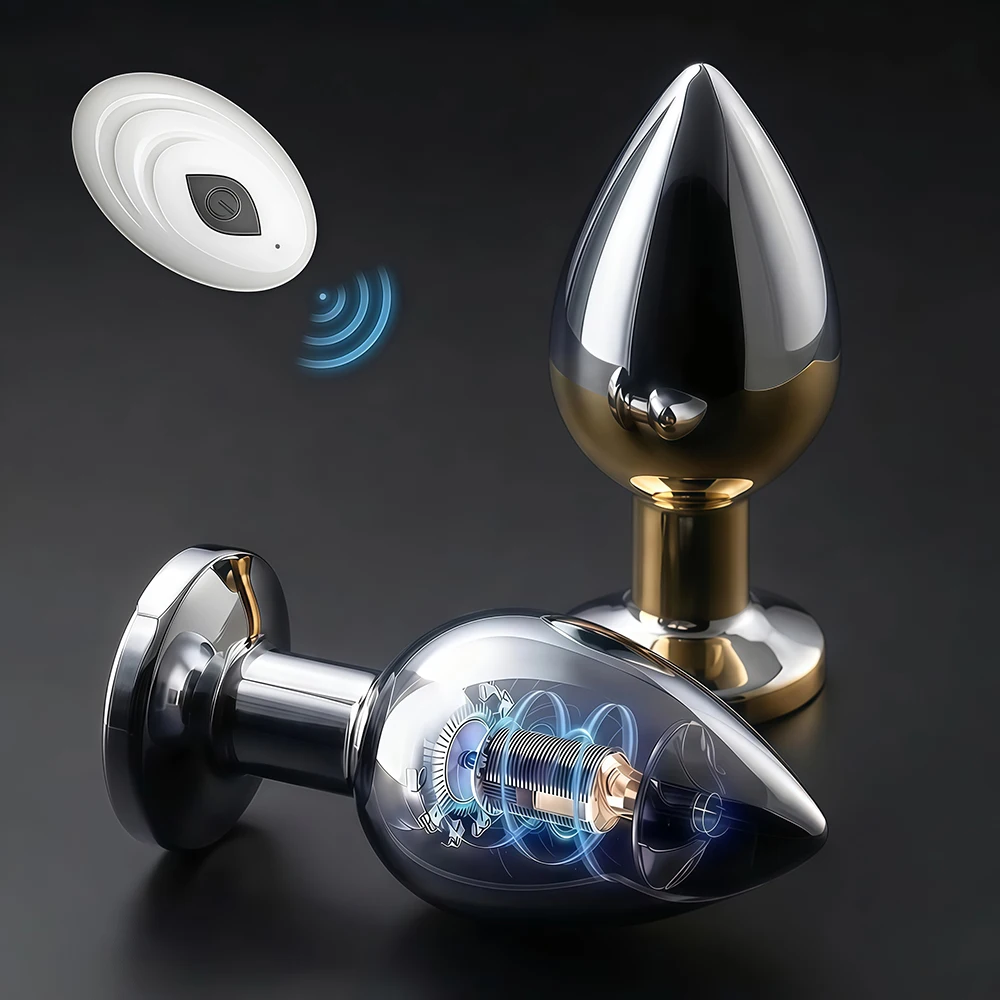 Wireless Metal Anal Vibrator for Women Remote Control Butt Plug Prostate Massager 10 Speeds Adult Couple Sex Toys for Men
