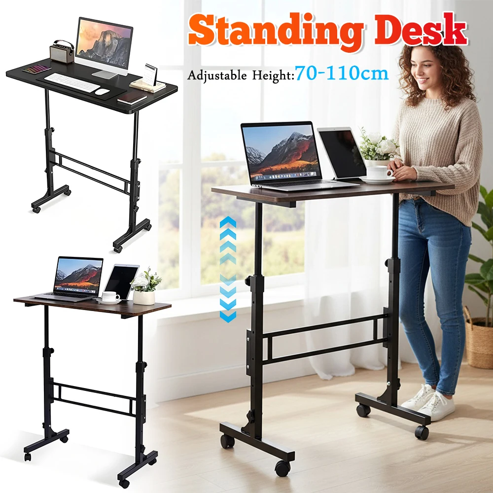 

Мобильный компактный стол-трансформер для работы стоя и сидя, портативный, на колесиках, с регулировкой высоты, для ноутбука, для дома