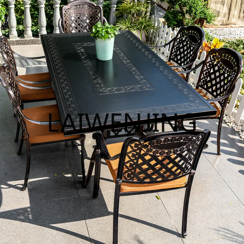 

RWJ Cast Aluminum European-Style Leisure Dining Table Outdoor Garden Terrace Iron Outdoor Courtyard Furniture