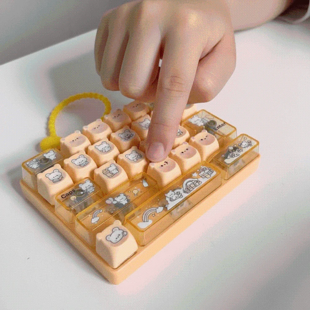 26 Mechanical Keys Keyboard Fidget Compact Size Rainbow Mini Mechanical Keypad Smooth Clicky Durable Plastic