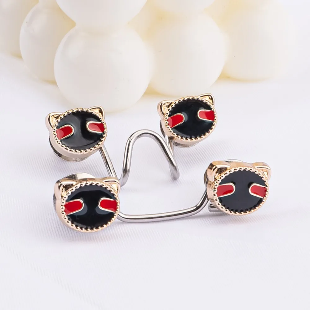 1 Pair No Sewing Required Waist Tightener Alloy Reusable Pant Waist Clips Detachable Waist Buttons Pins Quick Size Adjustment