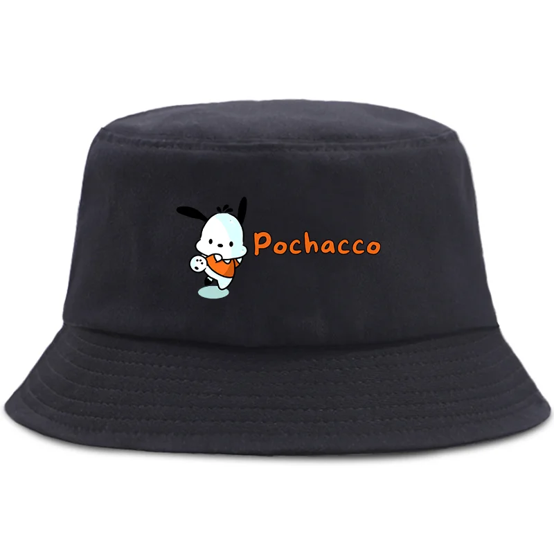 Anime Pochacco Parent-child Bucket Hat Kids Summer Panama Bucket Cap Women Men Hip Hop Harajuku Fisherman Hat