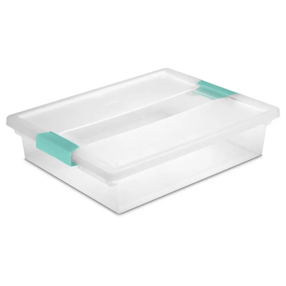 

24Pack Clip Box, Stackable Clear Plastic Bins with Latching Lids, Large Writing, Arts or Crafts Supplies Storage Containers for