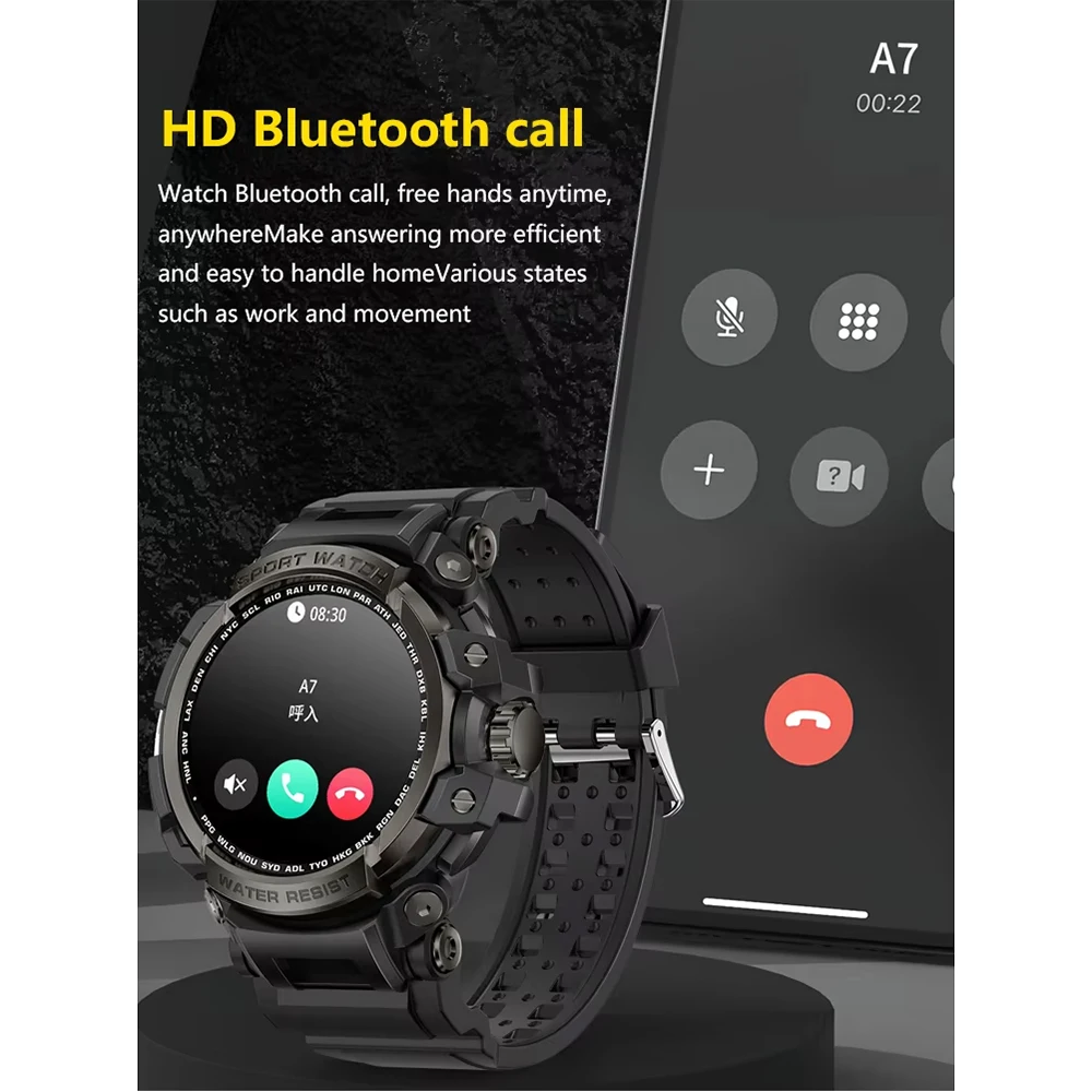 2025 New Smart Watch 1.32” HD LCD Display Bluetooth Phone Calls Outdoors Sports Hiking tourism Recorder Smartwatch for Men