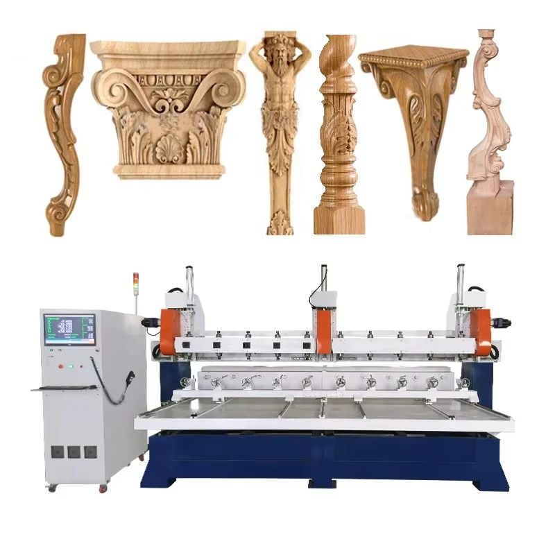 Shaft synchronous -10 head numerical control wood carving machine