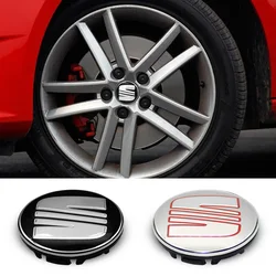 4Set 55mm Metal Car Center Hubcap Cover Center Badge Rim Wheel Cap For Seat 6F cupra Altea MK1 Ibiza 6J Leon 5F 1P FR Car Emblem