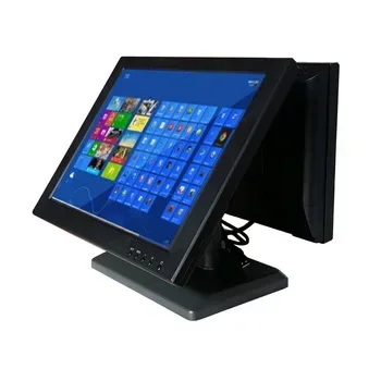 Commercial 15 Inch Lcd Dual Touch Screen Monitor For Car Kits 4:3 Resolution 1024X768 VGA Audio Video Input