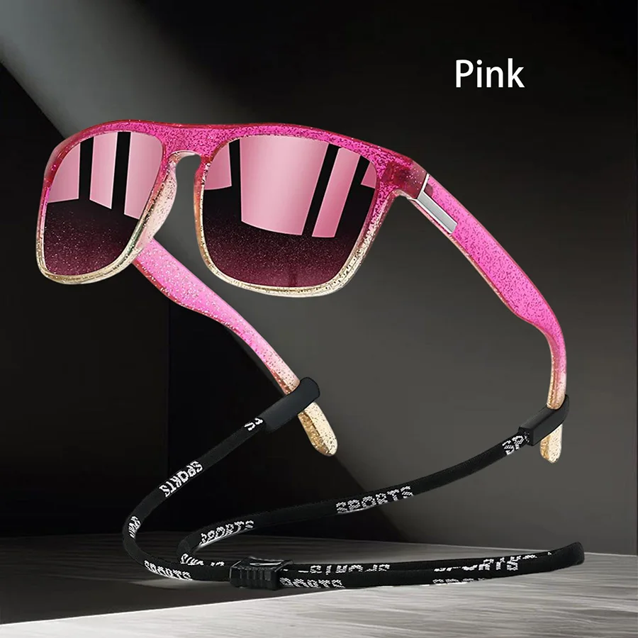 Outdoor-Sonnenbrille mit klassischem quadratischem Rahmen, modische Sonnenbrille, Fahrbrille, Angel-Schutzbrille für Herren und Damen mit Kette – Detail 11