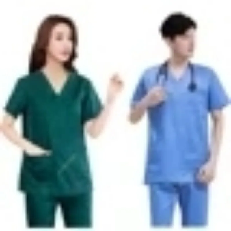 

Униформа медицинская с V-образным вырезом и коротким рукавом, из чистого хлопка