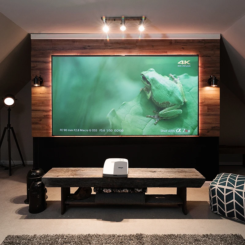 

100inch Diagonal 16:9, Active 3D 4K/8K HD Ready Fixed Frame Home Theater Projection Ultra Short Throw Projector Screen