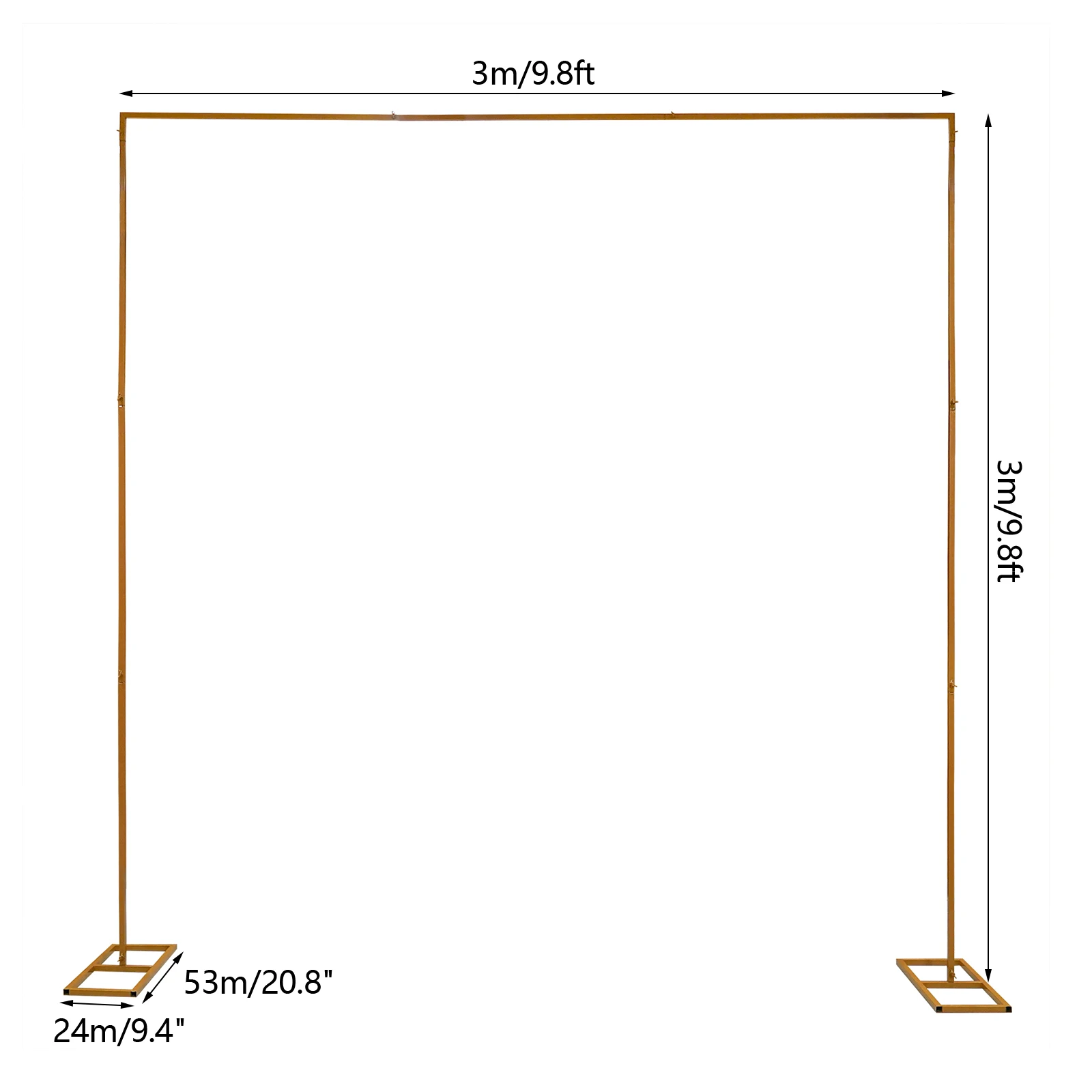 

Wedding Arch Stand with Bases, Easy Assembly 9.8*9.8 Feet Square Garden Arch Metal for Weddings Quinceaneras Party Event Dec