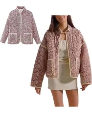 ZBZA Ladies Casual autunno e inverno New Flower Warm Standing Collar giacca trapuntata cappotto antivento tascabile grande