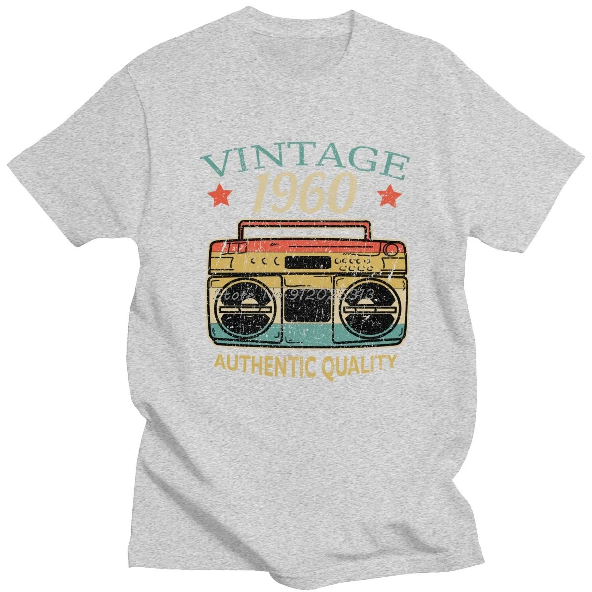 Stylish Mens Vintage 1960 T Shirt Radio Authentic Quality Tee Short Sleeves Round-neck Cotton Tshirt Birthday Gift T-shirt