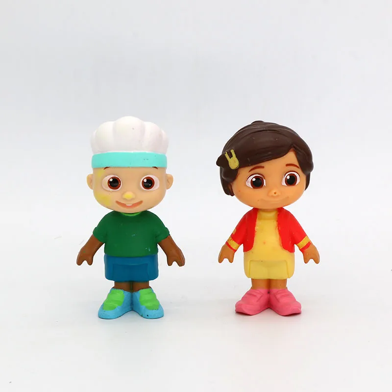 6pcs Watermelon School Bus Baby Action Figure Cartoon Anime Colletion Model Cute Family Role Play Dolls Toys Birthday Gift