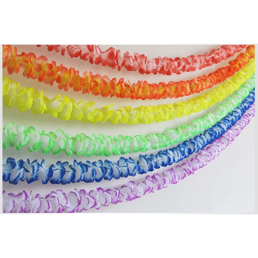 

6 Pcs Flower Strip Set Hawaiian Lei Garland Party Decoration Indoor Decorations Luau