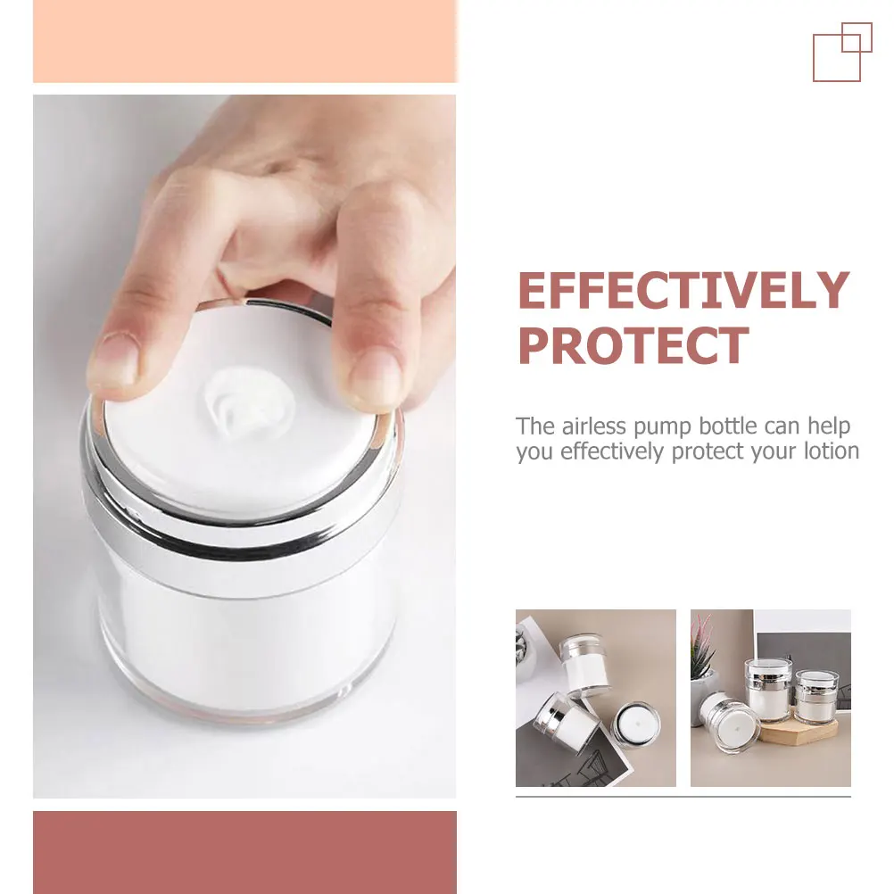 

5 Pcs Pump Bottle Vacuum Cream Jar Travel Dispenser Push down Plastic Dispensers