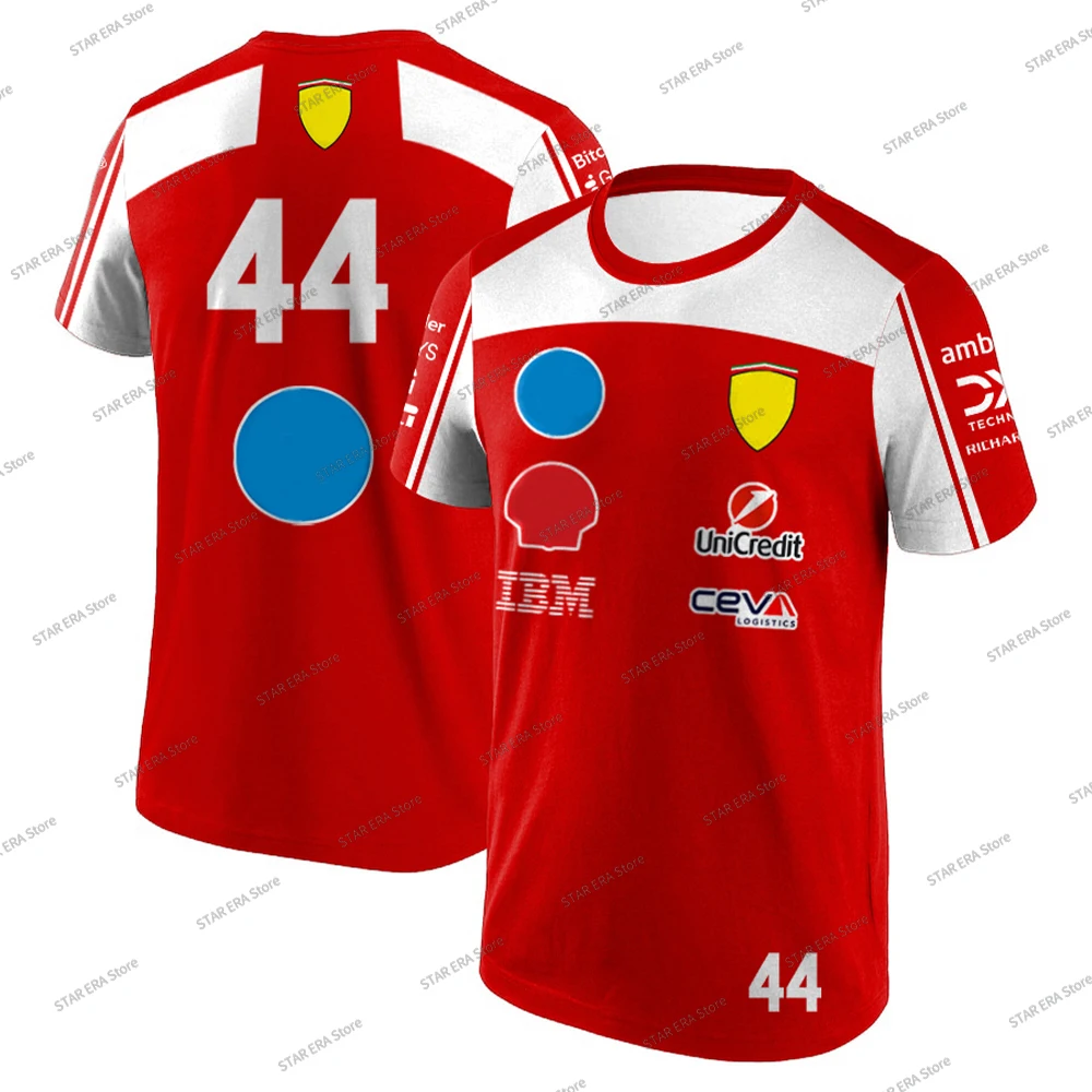 Camiseta de Carreras Hamilton 44 2026, Réplica de Charles Leclerc 16, Camiseta Técnica de Manga Corta para Hombre, Talla Grande, Secado Rápido, Deportiva, Informal