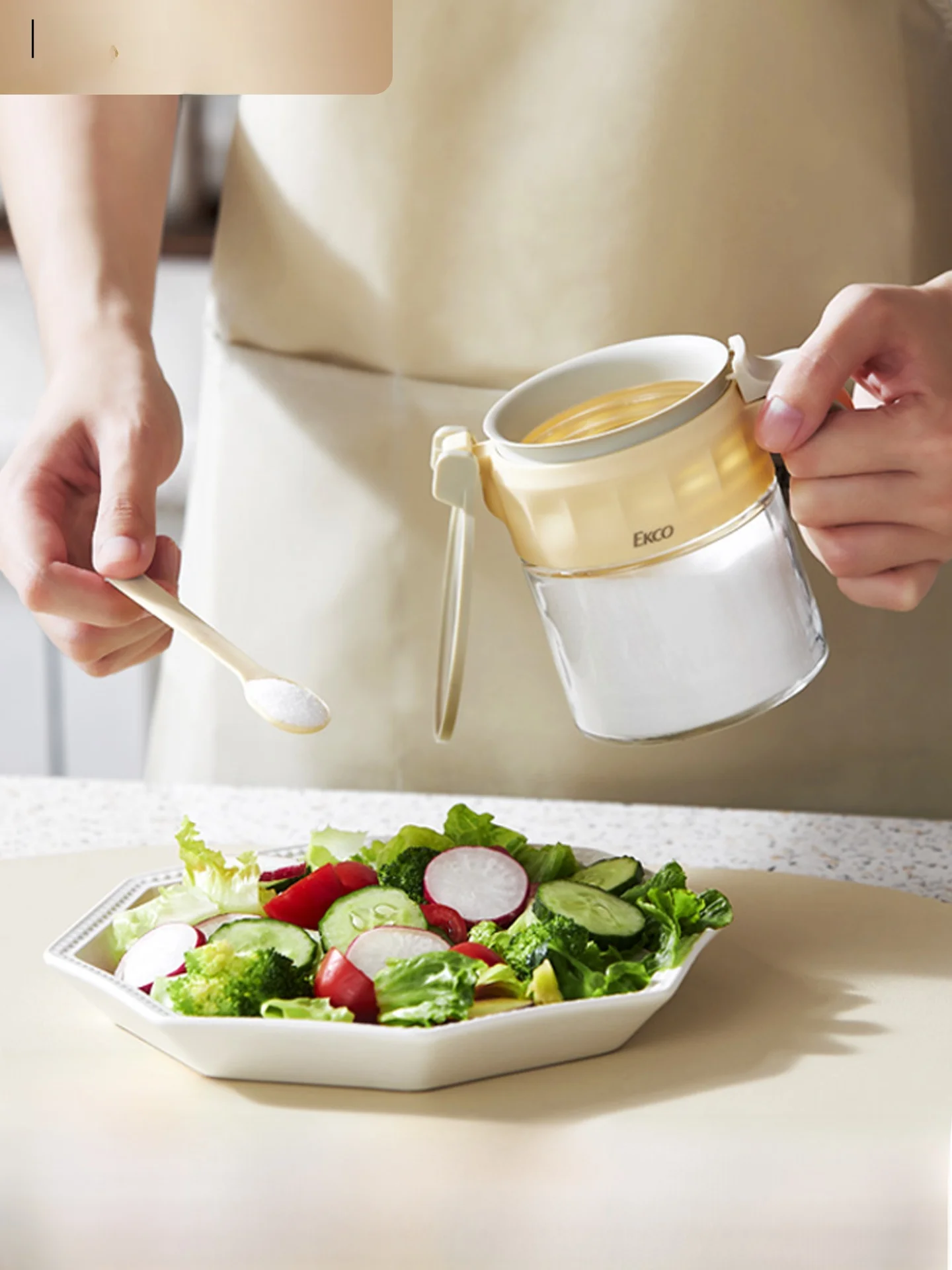 

Кухонная стеклянная бутылка для приправ, круглая коробка для хранения, банка для соли, контейнер для домашнего использования, органайзер для хранения обеденной утвари