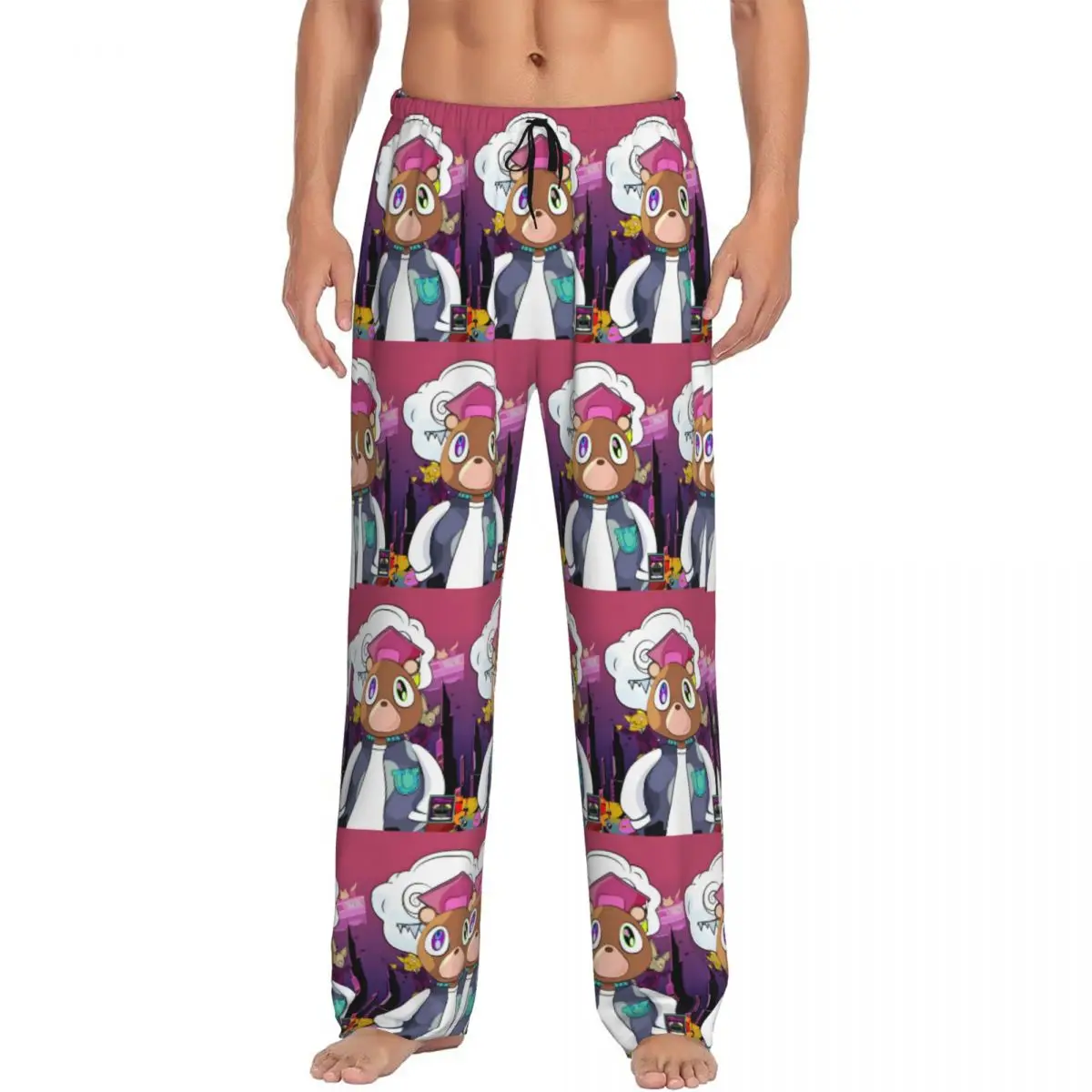 

Custom Print Kanye West Pajama Pants for Men Cool Rapper Sleep Sleepwear Bottoms with Pockets
