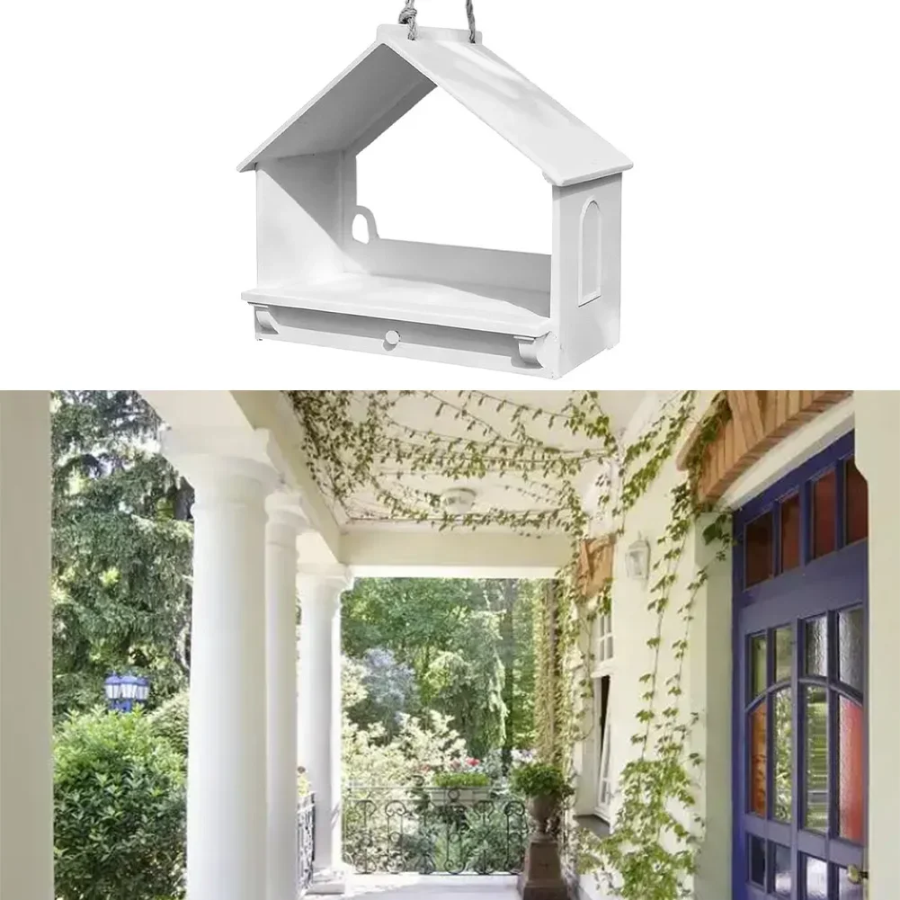 1 Pcs Window Mounted Bird Feeder For Garden Decoration White Easy Clean Refill Attracts Finches Cardinals Wildlife Garden Parts