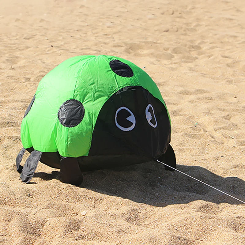 60cm Ladybug Ladybird Ground Display Kite 40D Nylon Bouncing Animal Insect Kite Outdoor Toy for Adults