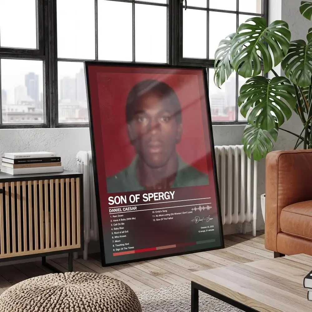 Poster Peelable Self-Adhesive Album Cover Poster Stickers, Frameless Wall Art for Singer Band Pop Rap Bedroom Daniel C-Caesar