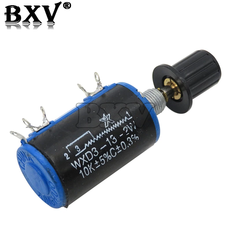 (1 PZ WXD3-13 Potenziometro 2 W + 1 PZ Manopola Nera) 100 200 220 1K 2.2K 3.3K 4.7K 5.6K 6.8K 10K 22K 33K 47K 100K Ohm WXD3-13-2W